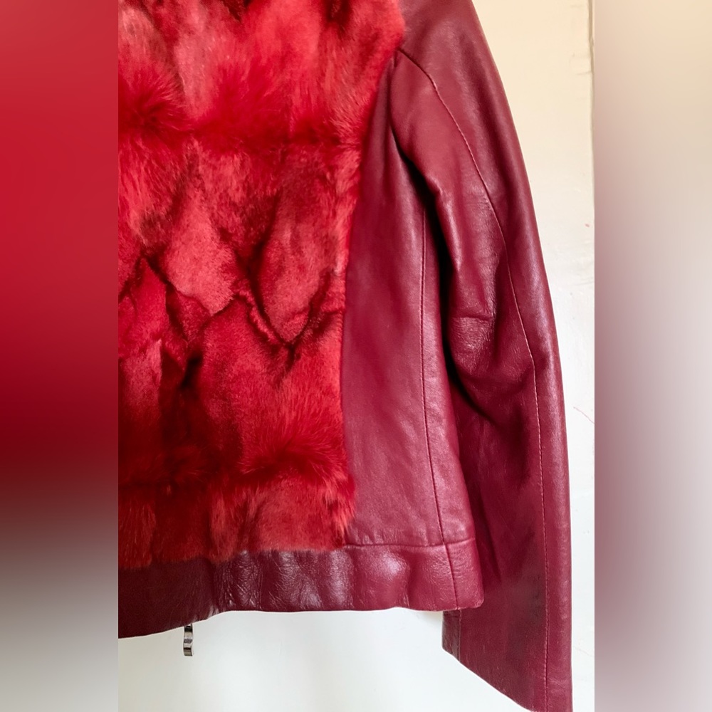 🎁leather jacket, burgundy red. small size. authentic leather 🎁#RAB - Picture 9 of 15